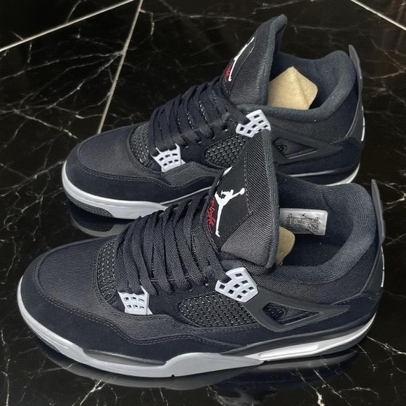 Jordan Other - Men's Classic Sneakers Shoes -Jordan 4 Retro Black Canvas
